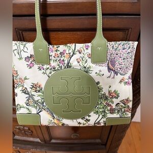 Tory Burch winter garden bird peacock purse